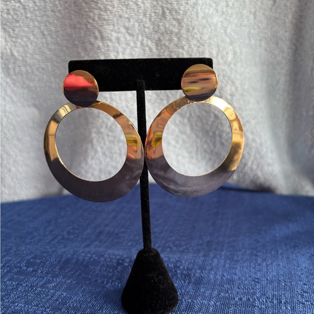 Gold Hoop Drop Earrings